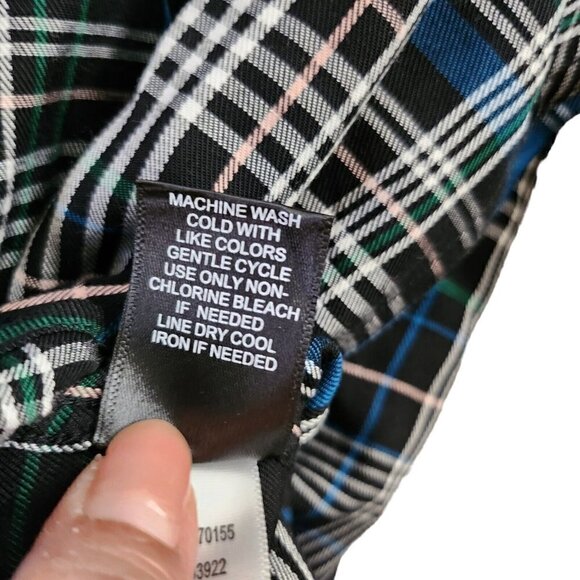 Torrid Top 1X Black Plaid‎ Lizzie Rayon Twill Button-Up Long Sleeve Shirt NWT - Picture 9 of 13